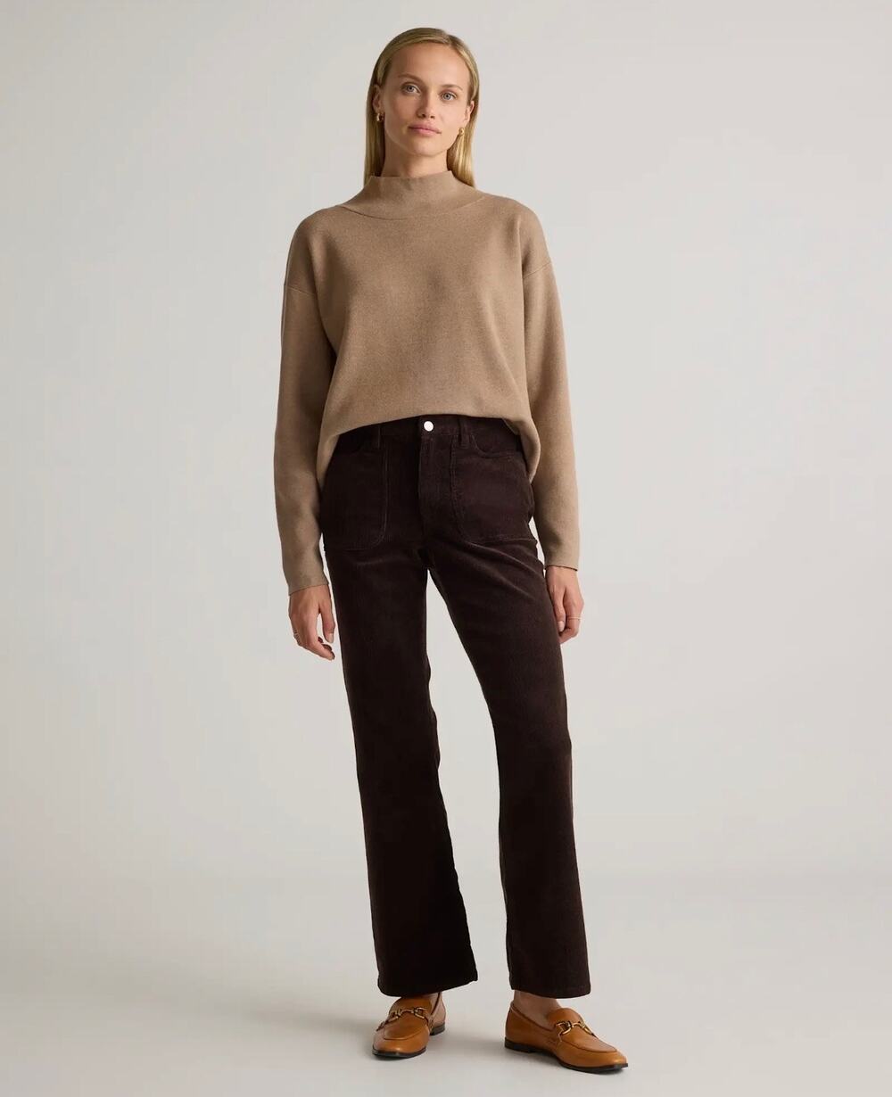 Quince Organic Stretch Corduroy Flare Pants Espresso Brown Women’s Size 8